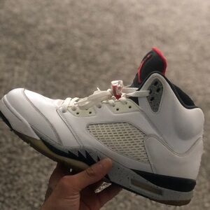 Nike Air Jordan 5 White and Black Sneakers